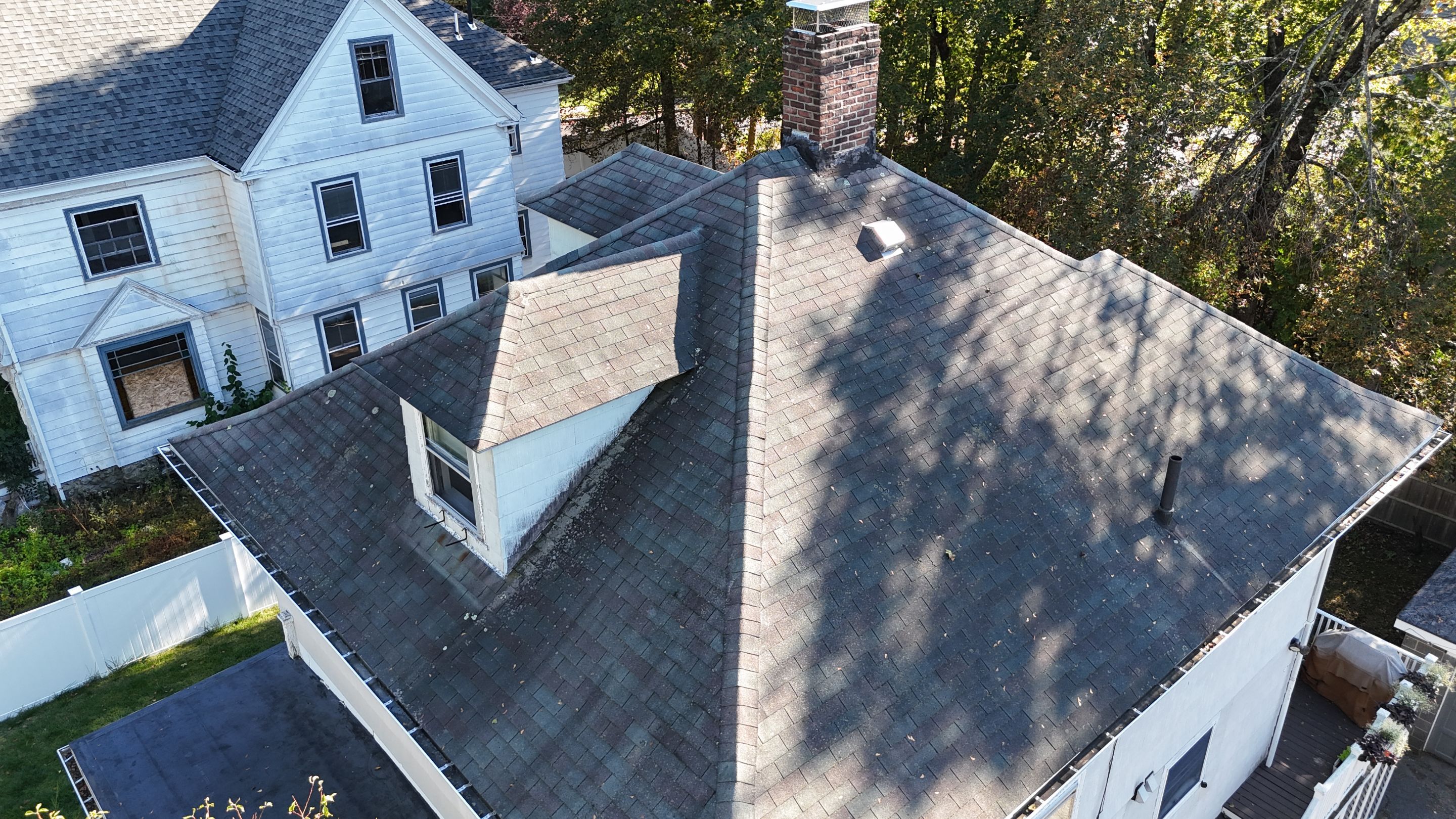 Before Pitched Roof in Newton, MA - Shingle Roof Replacement